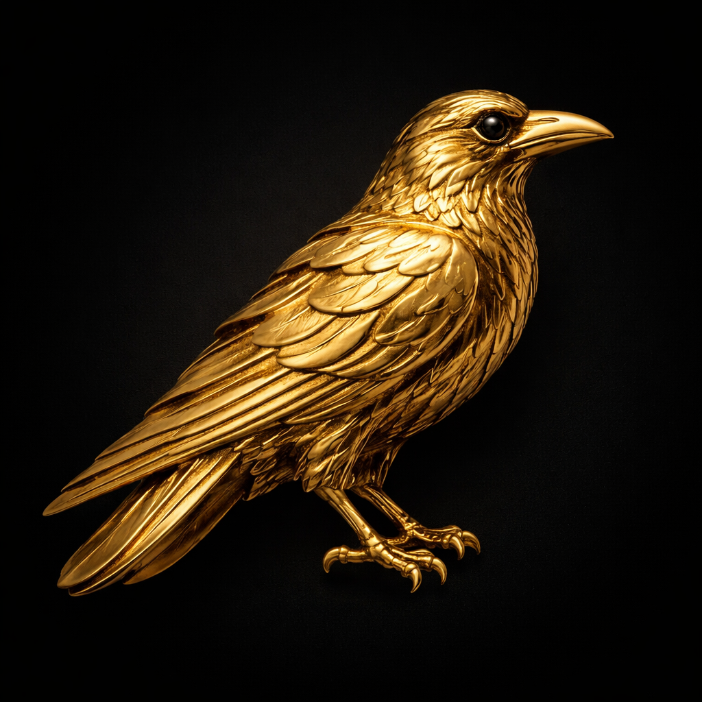 Golden Crow Pendant